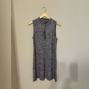 Market&Spruce Vega Knit Swing Dress Sz M Sleeveless High neck Purple Stretch NWT